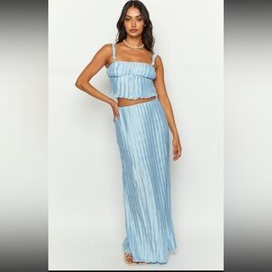 That Occasion Blue Maxi Skirt and Top SET - Beginning Boutique